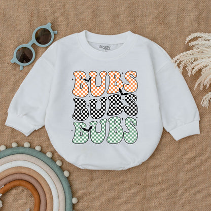 Baby's First Halloween Bubble Romper Orange Black Green Checkered Sissy Bubs Bat Costume Infant Gift