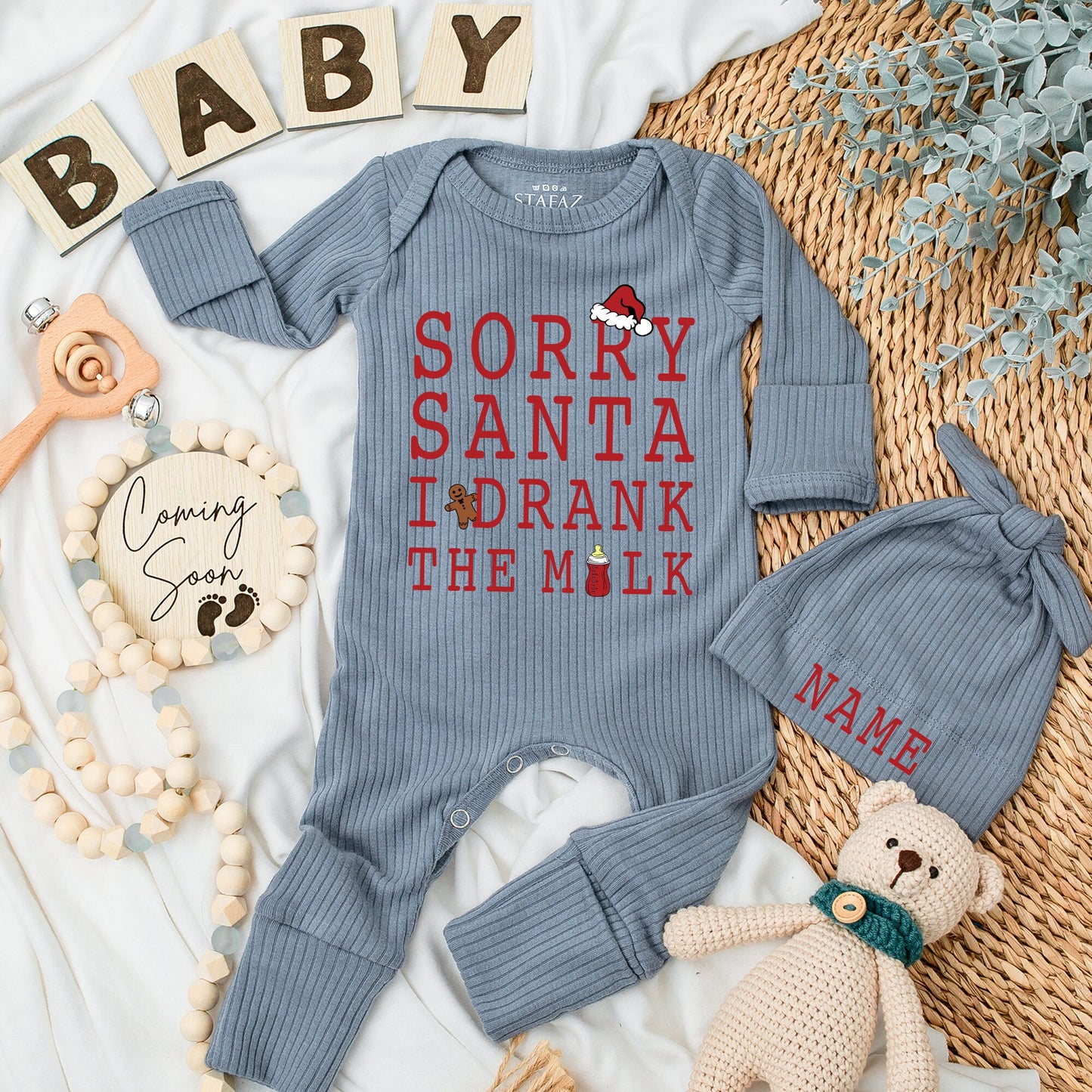 Santa, I Drank the Milk Romper - Cozy Christmas Baby Bodysuit