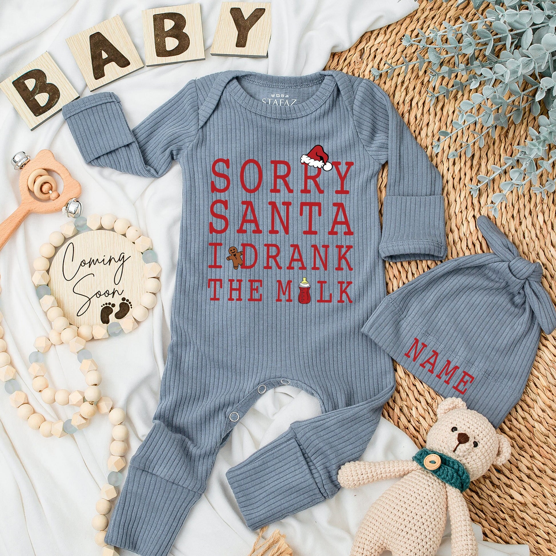 Santa, I Drank the Milk Romper - Cozy Christmas Baby Bodysuit