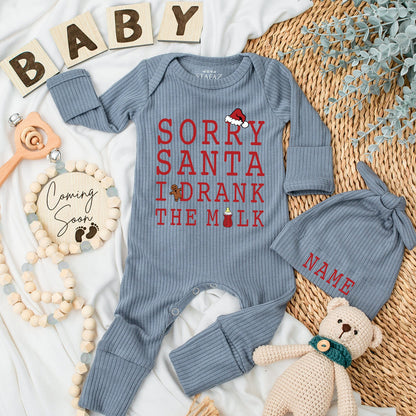 Santa, I Drank the Milk Romper - Cozy Christmas Baby Bodysuit