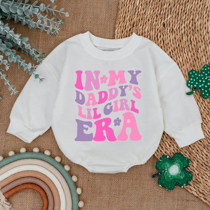 Father-Daughter Matching Sweatshirts & Neutral Baby Romper Outfits