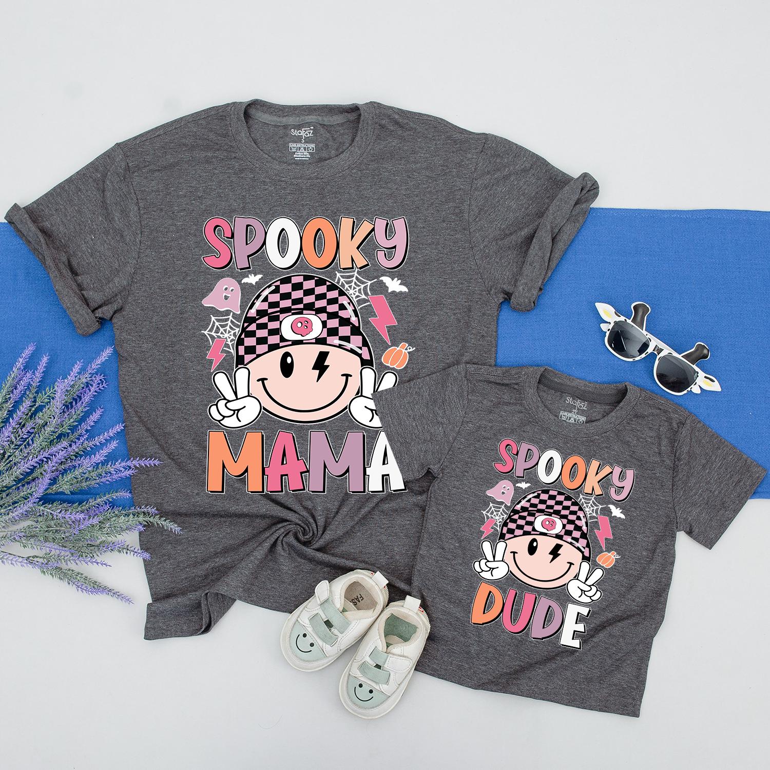 Retro Ghost Halloween Shirt Set: Family & First Birthday Matching Tee