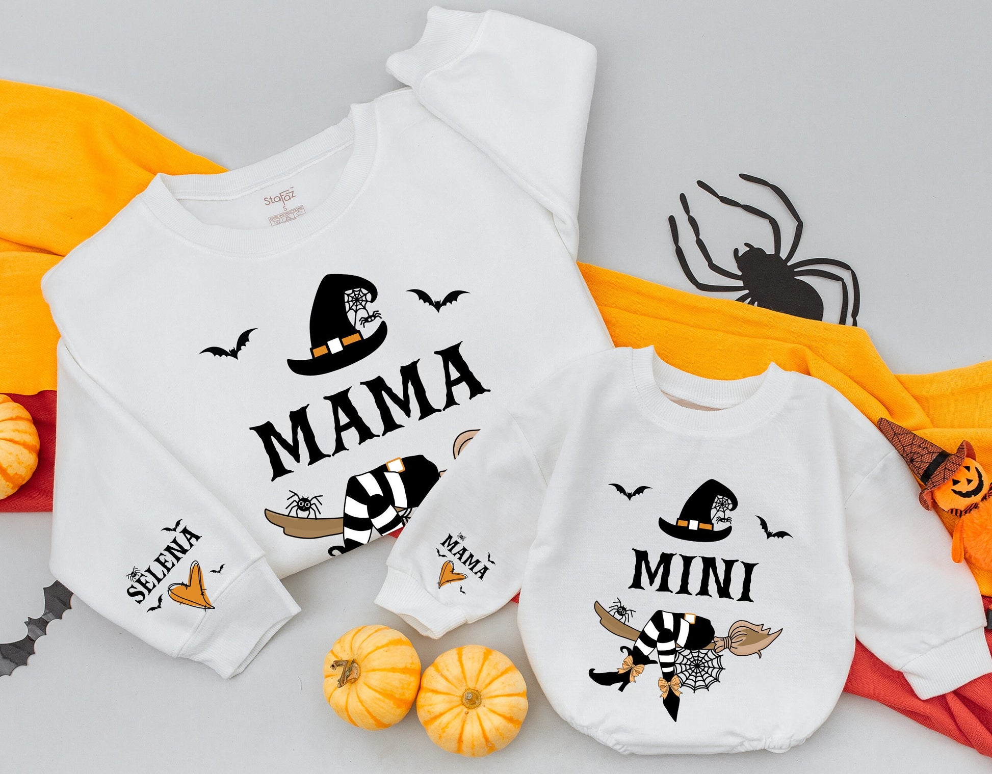 Matching Witchy Halloween Sweatshirts for Mom & Baby Gift Set