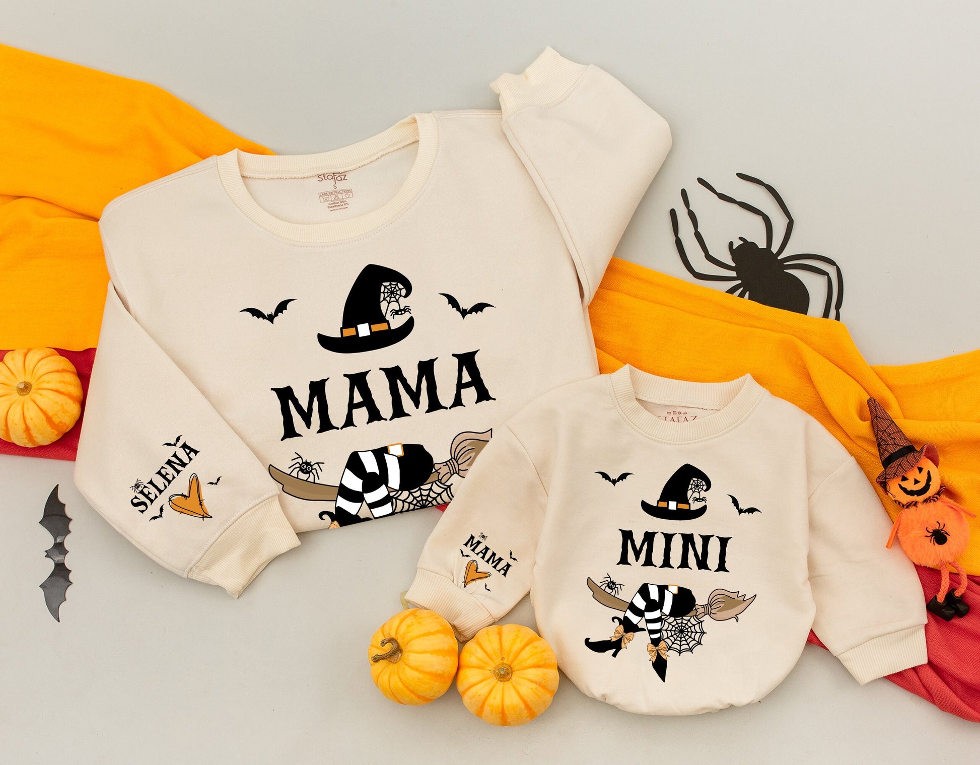 Matching Witchy Halloween Sweatshirts for Mom & Baby Gift Set