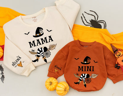 Matching Witchy Halloween Sweatshirts for Mom & Baby Gift Set