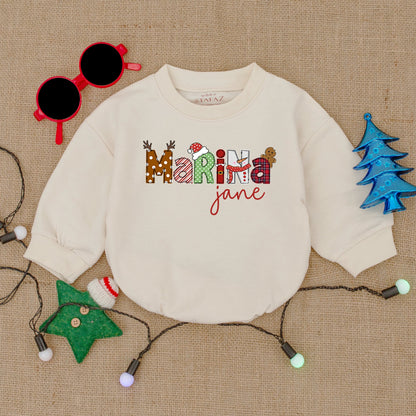 Personalized Christmas Baby Bodysuit, Santa Romper, Holiday Outfit