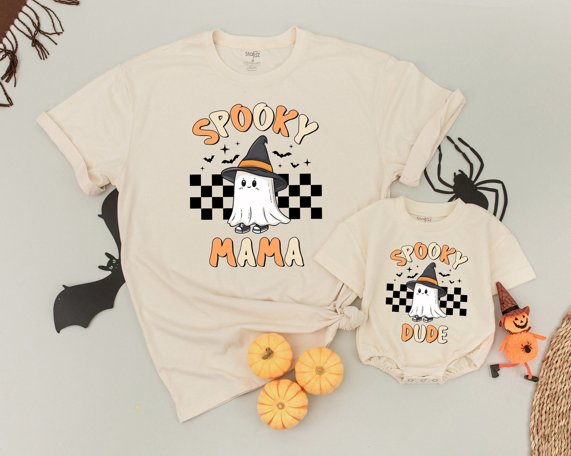 Spooky Retro Family Halloween Shirts - Matching Vintage Ghost Tees