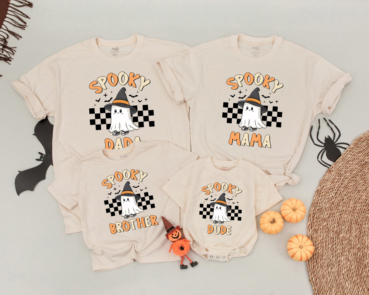 Spooky Retro Family Halloween Shirts - Matching Vintage Ghost Tees