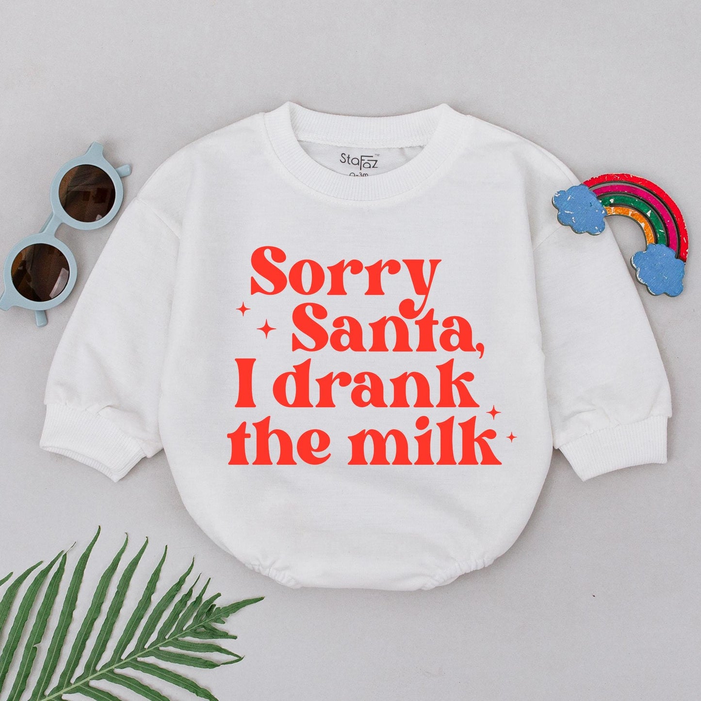 First Christmas Baby Romper, Santa Milk Romper, Xmas Baby Outfit 