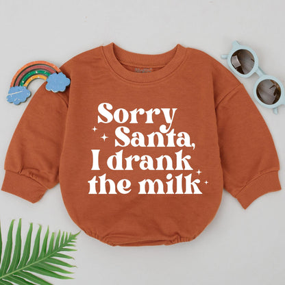 First Christmas Baby Romper, Santa Milk Romper, Xmas Baby Outfit 