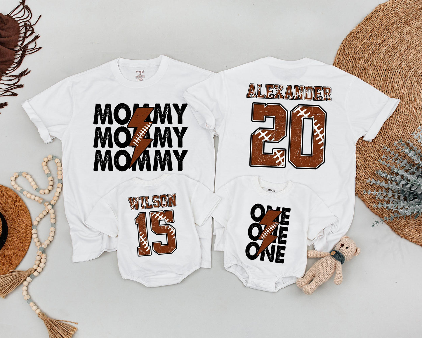 Matching Family Football Shirts: Custom Dad, Son, Baby Gift