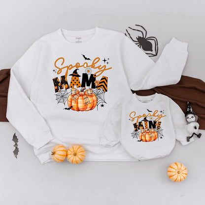 Retro Spooky Mama & Me Sweaters: Custom Halloween Family Outfit