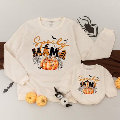 Retro Spooky Mama & Me Sweaters: Custom Halloween Family Outfit