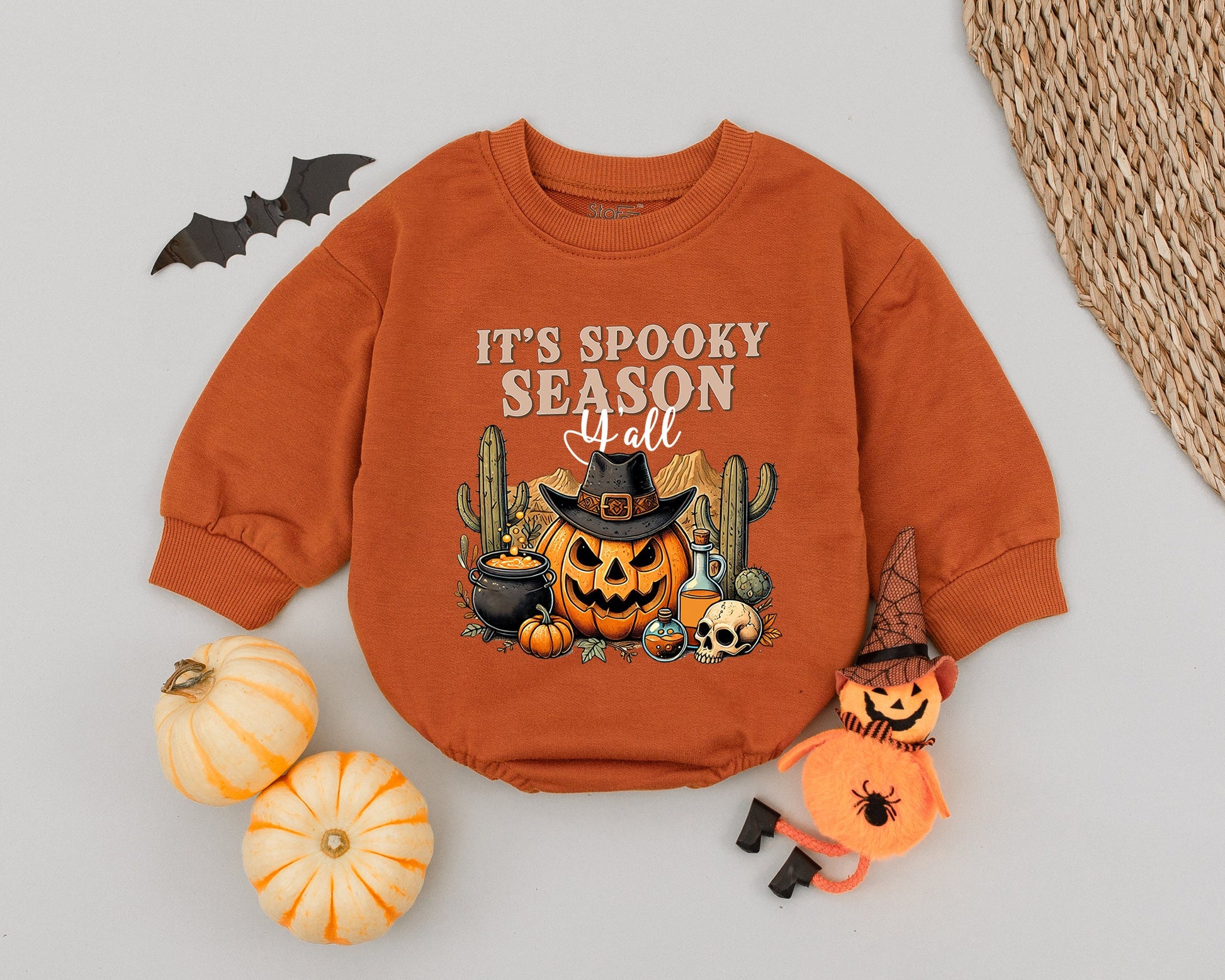Western Pumpkin Baby Romper: First Halloween Outfit & Costume
