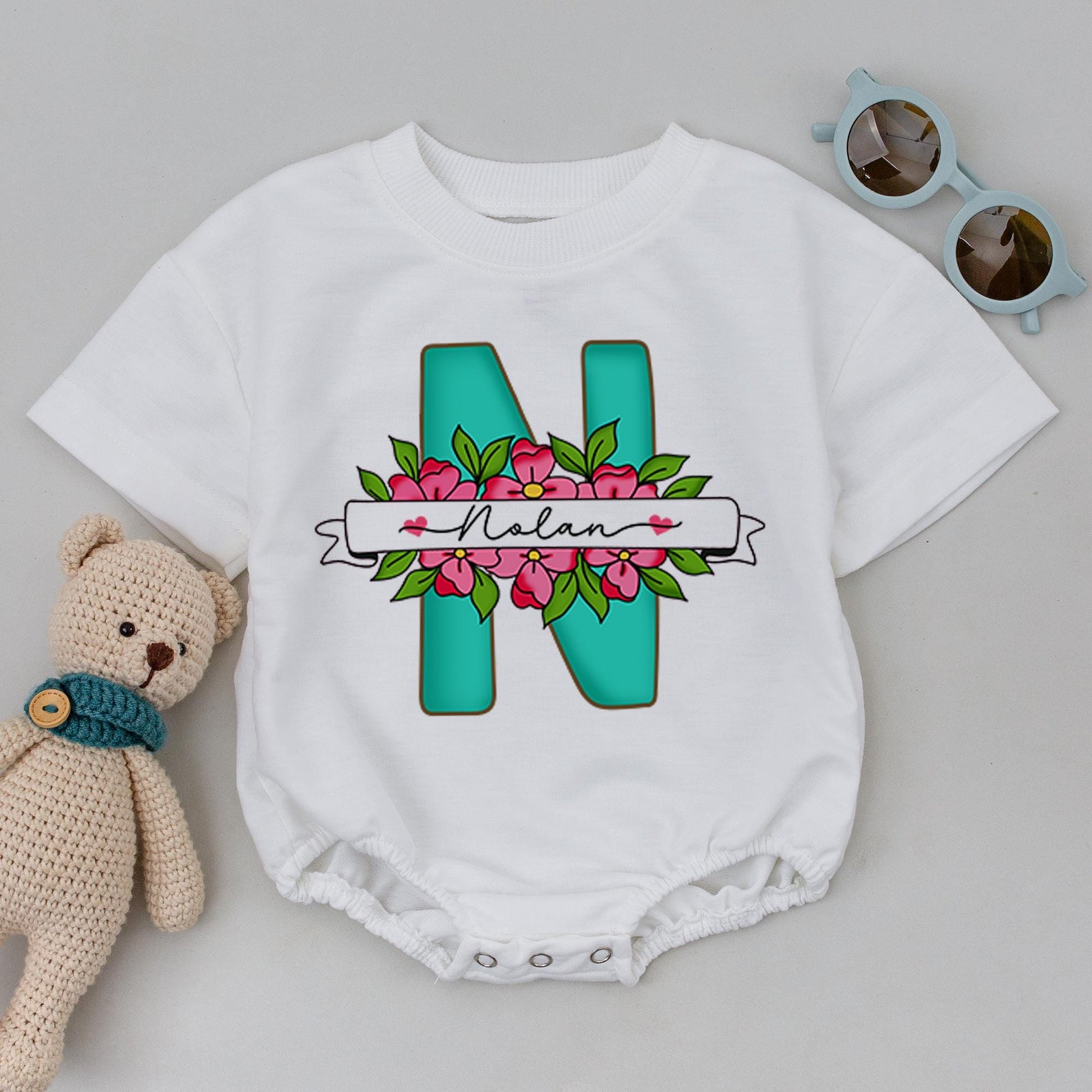 Custom Matching Family Shirts: Personalized Floral Name Outfits