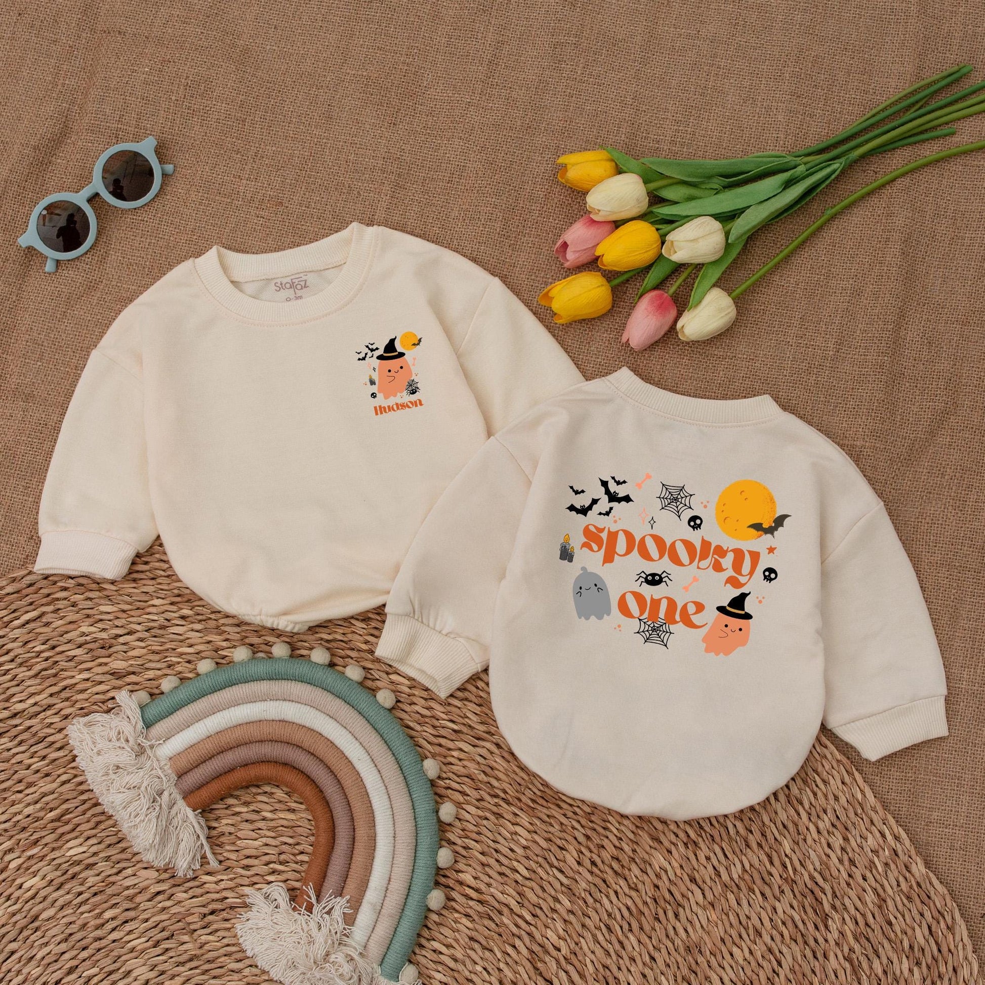 Spooky One Baby Romper, Halloween Birthday Boy Bodysuit, Ghost First Birthday Outfit, Fall Baby Clothes, Spooky Season, Halloween Shower Gift 138 chars