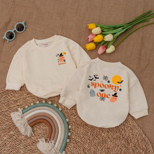 Spooky One Baby Romper, Halloween Birthday Boy Bodysuit, Ghost First Birthday Outfit, Fall Baby Clothes, Spooky Season, Halloween Shower Gift 138 chars