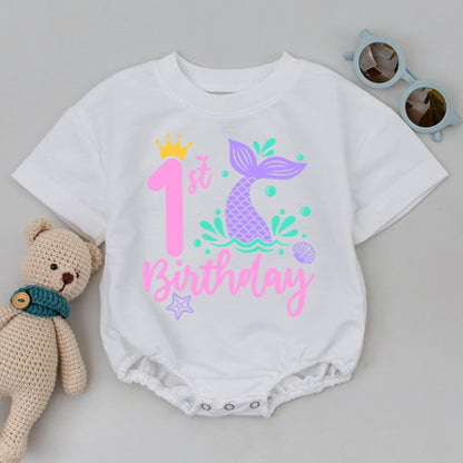 Mermaid Family Birthday Tops, Personalized 1st Birthday Sea Outfit