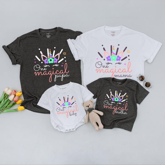 Magical Unicorn Family Shirts: Personalized Birthday Party Outfits