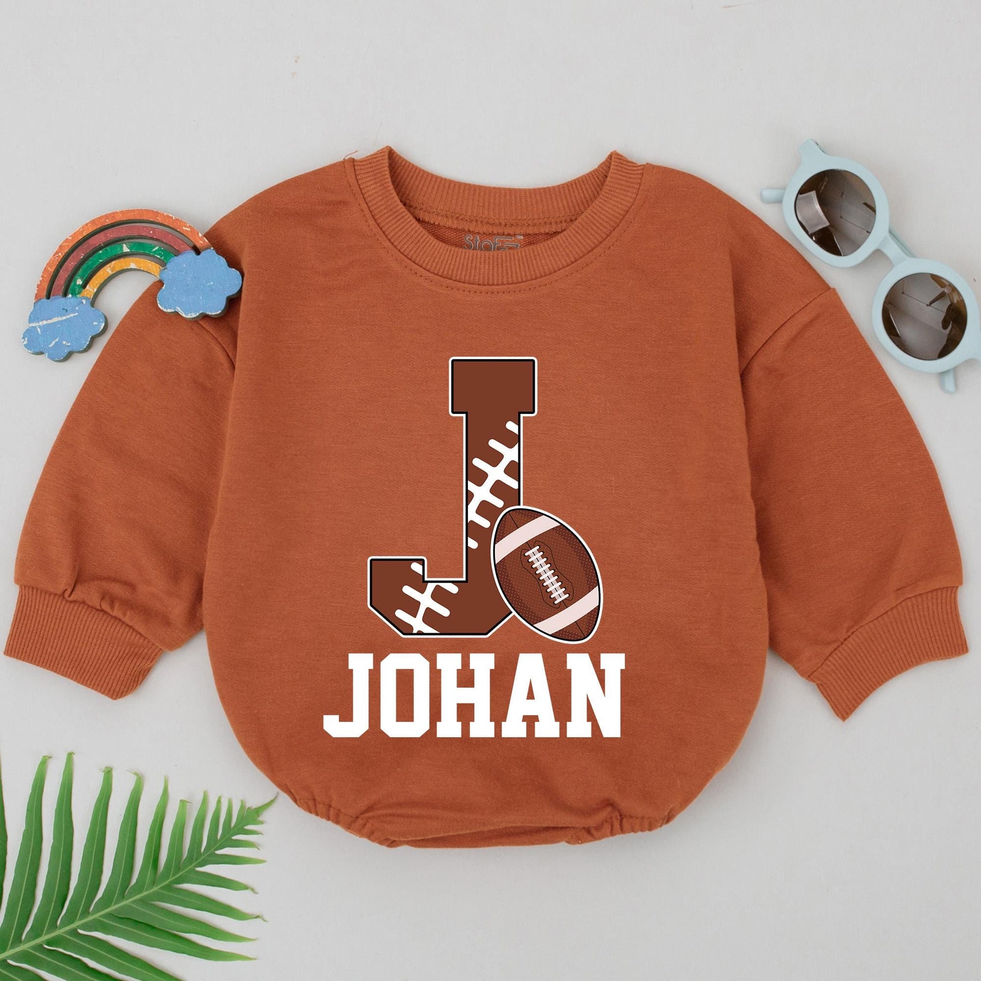 Custom Baby Name Football Romper – Game Day Outfit for Boys & Girls