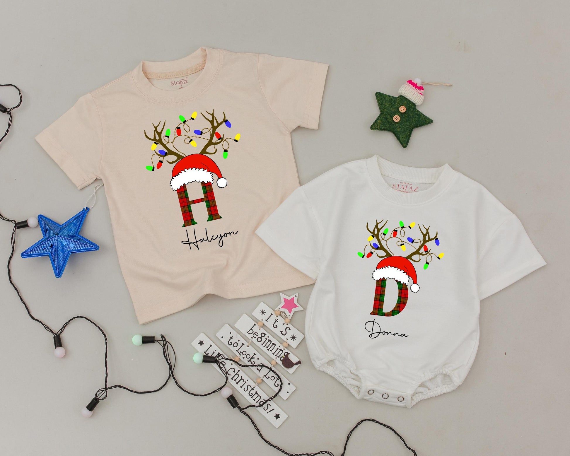 Personalized Vintage Christmas Shirts: Matching Family Monogram Tees