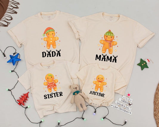 Custom Vintage Christmas Shirts, Matching Family Outfits, Gingerbread