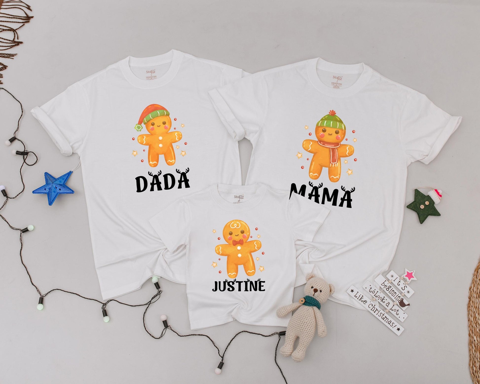 Custom Vintage Christmas Shirts, Matching Family Outfits, Gingerbread