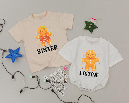 Custom Vintage Christmas Shirts, Matching Family Outfits, Gingerbread