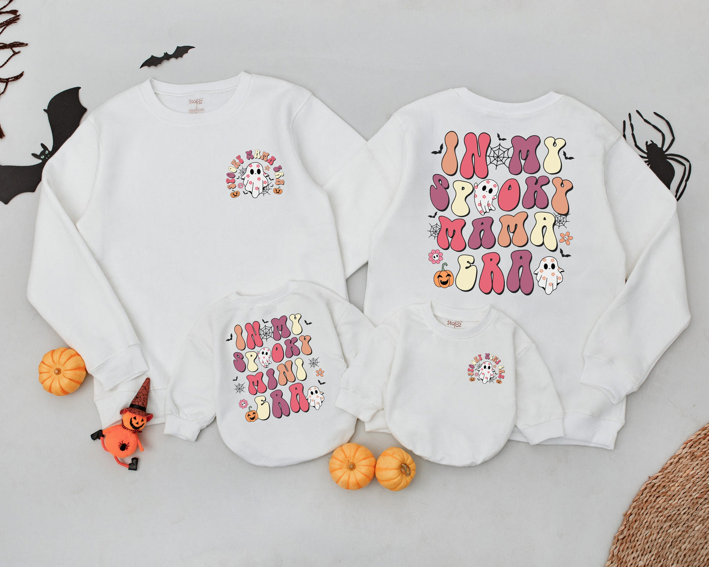 Matching Spooky Sweatshirts, Mommy & Me Halloween Outfits, Vintage Ghost