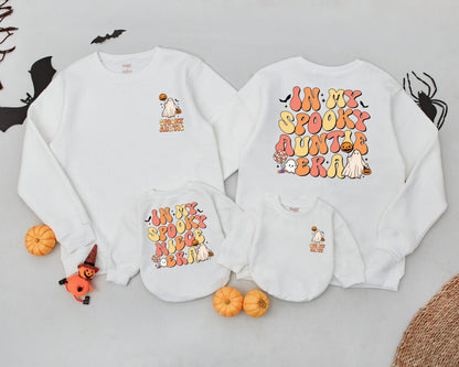 Vintage Ghost Family Match: Spooky Aunt, Mom & Baby Sweatshirts