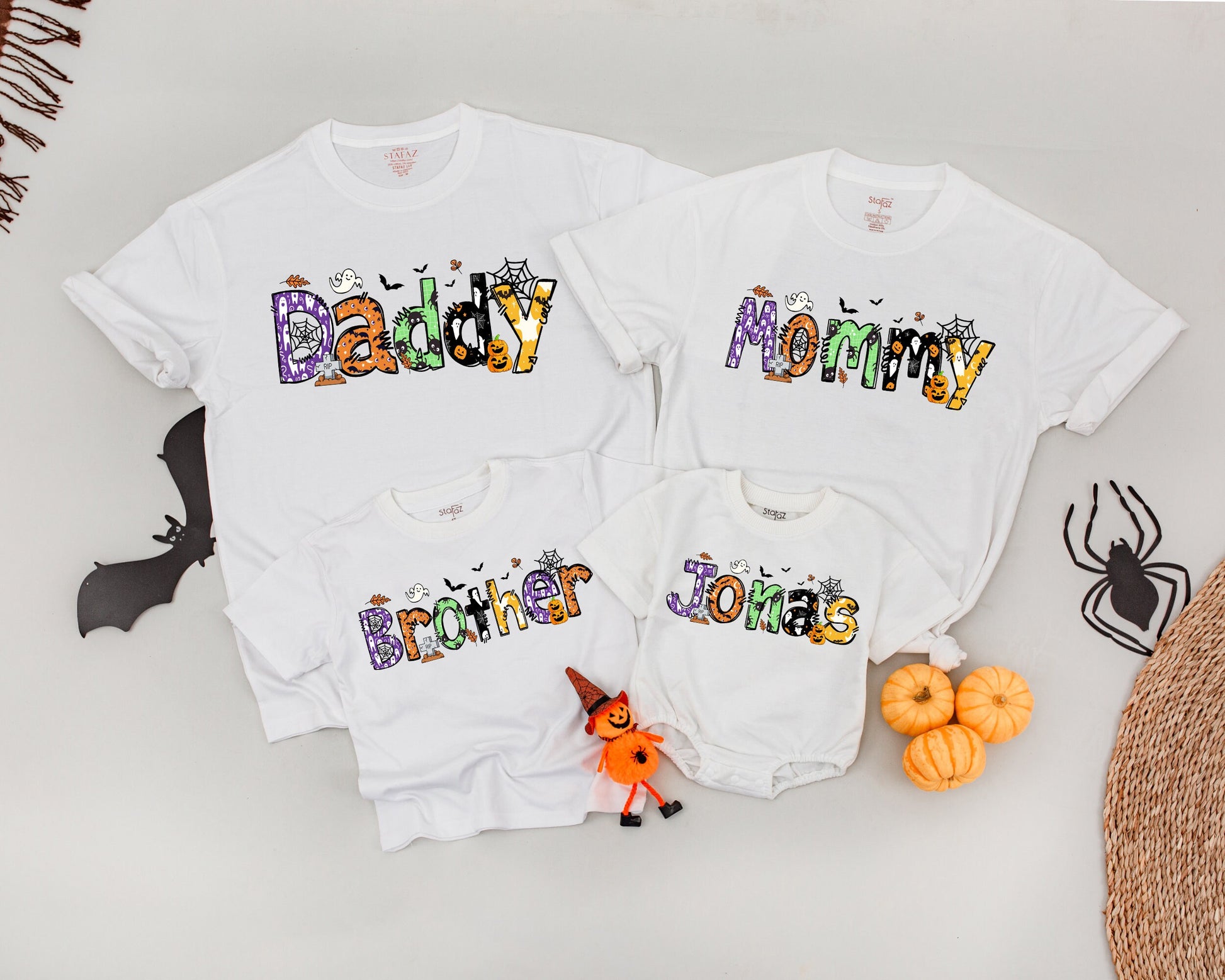 Spooky Family Retro Halloween Shirts - Matching Costume Outfits