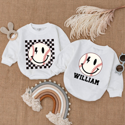 Baseball Smile Romper for Babies - Perfect Game Day Outfit