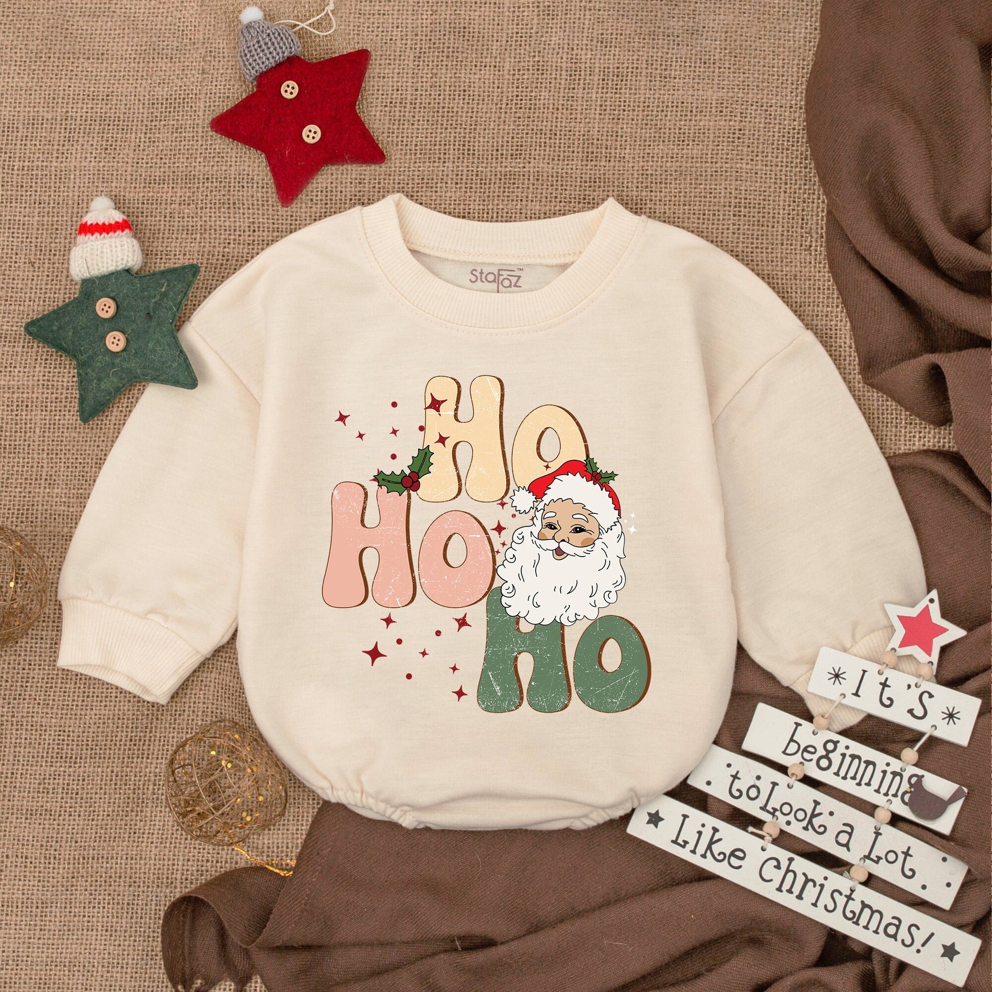 Santa Baby Christmas Outfit: Retro Cozy Romper Gift for Newborns