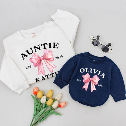 Custom Auntie Sweatshirt with Name - Perfect Baby Shower Gift 