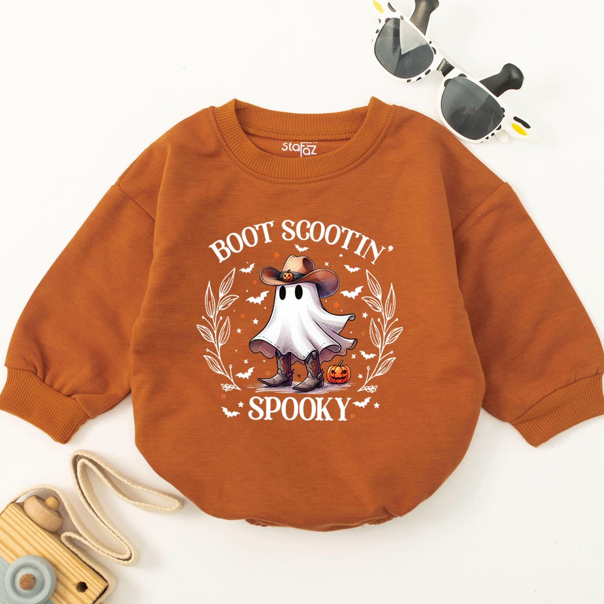 Spooky Western Baby Romper - Cute Halloween Bodysuit for Fall