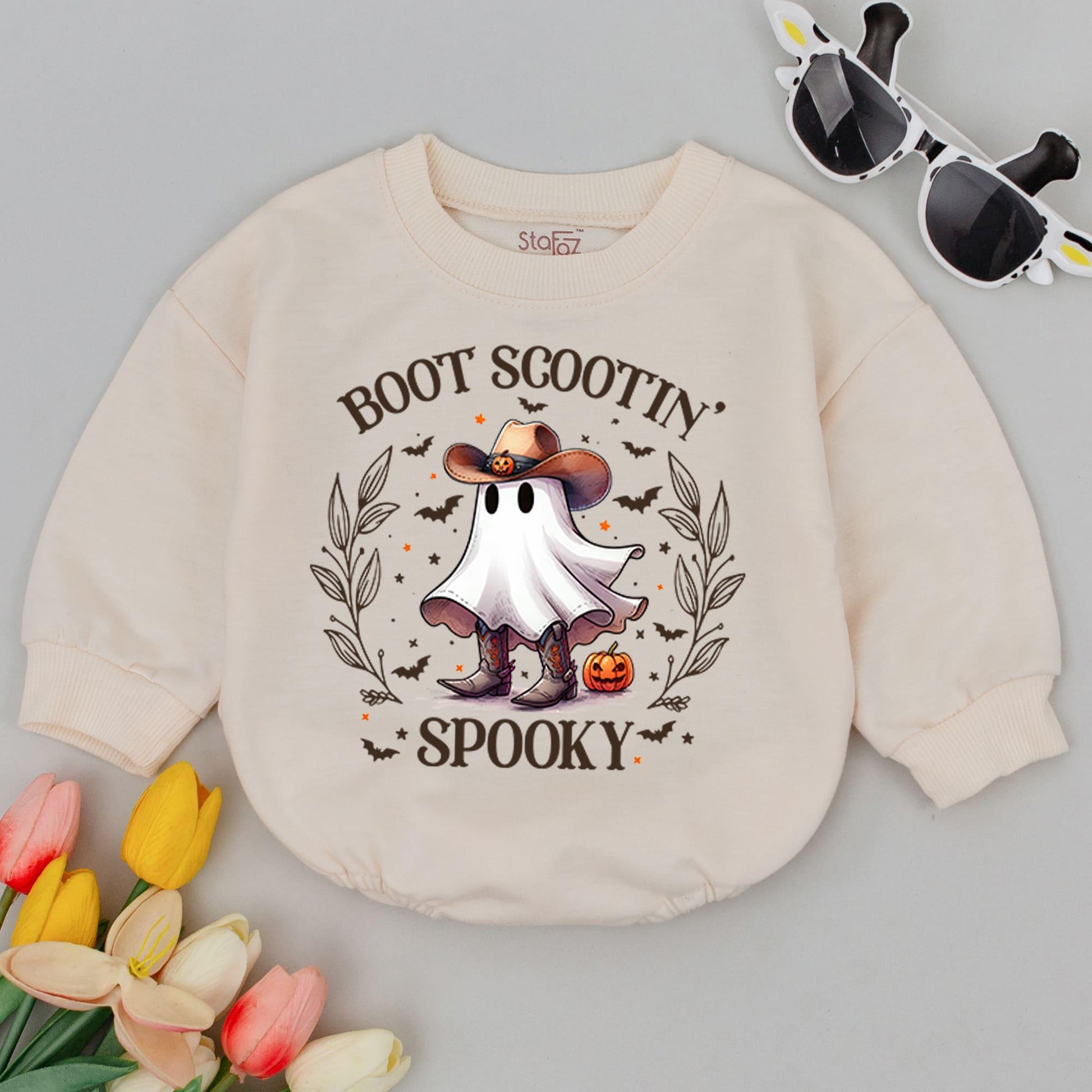 Spooky Western Baby Romper - Cute Halloween Bodysuit for Fall