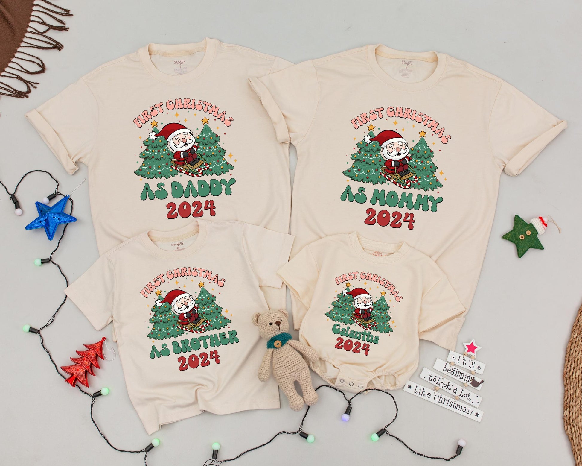 Matching Family Christmas Shirts: Personalized Vintage Xmas Apparel