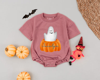 Custom Jacelyn Cute Boo Baby Romper, Halloween Ghost Bodysuit, Fall Baby Outfit, Little Boo Bubble Romper, Baby Shower Gift (138 chars)