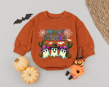 Ghostly Cowboy Baby Romper: First Halloween Country Outfit