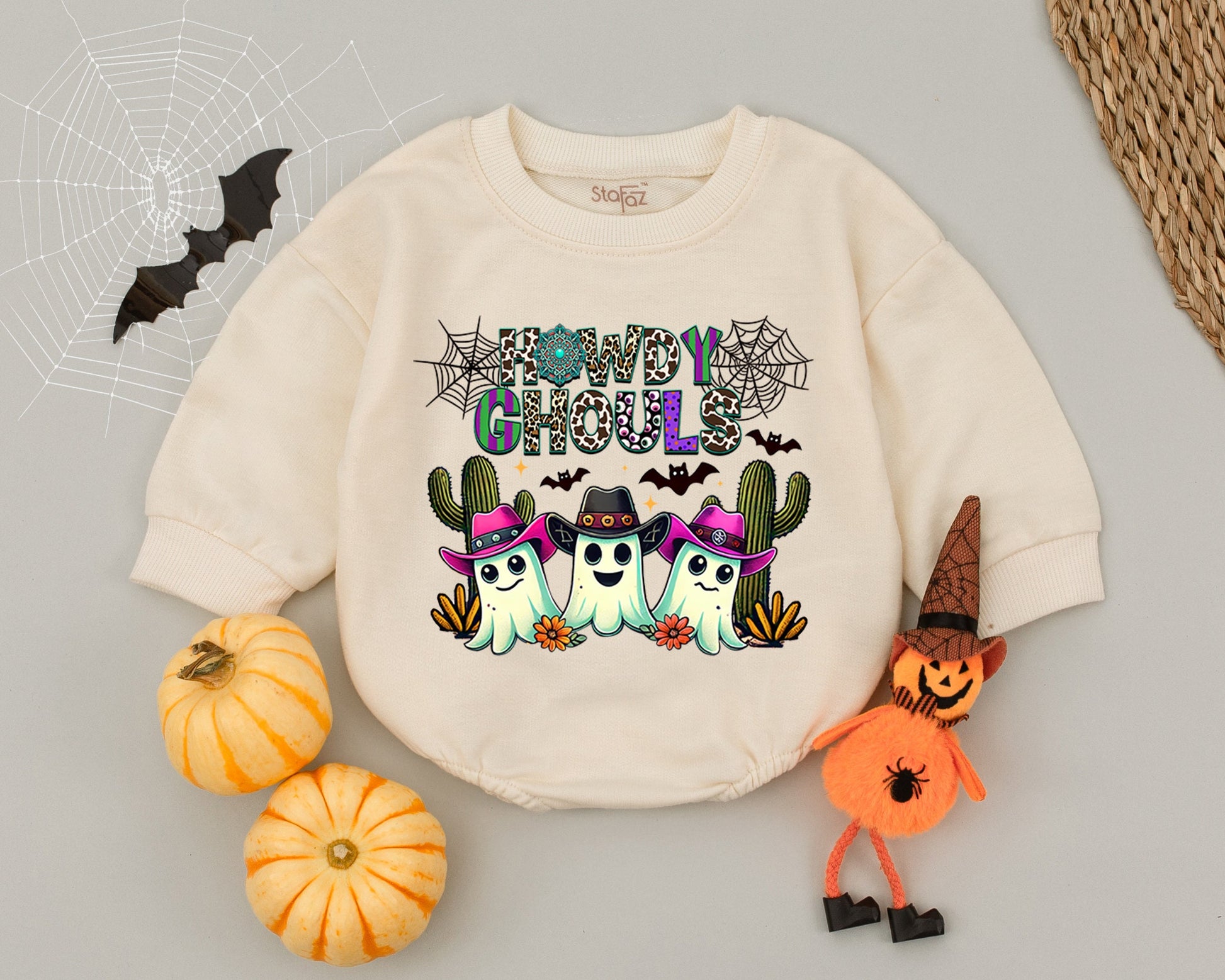 Ghostly Cowboy Baby Romper: First Halloween Country Outfit