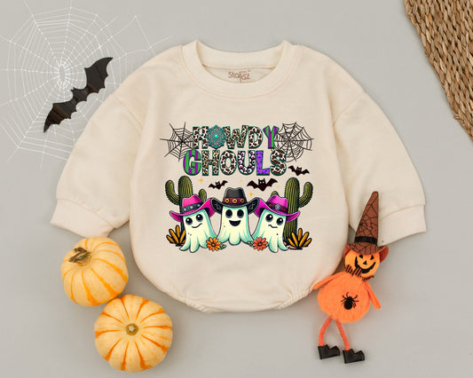 Ghostly Cowboy Baby Romper: First Halloween Country Outfit