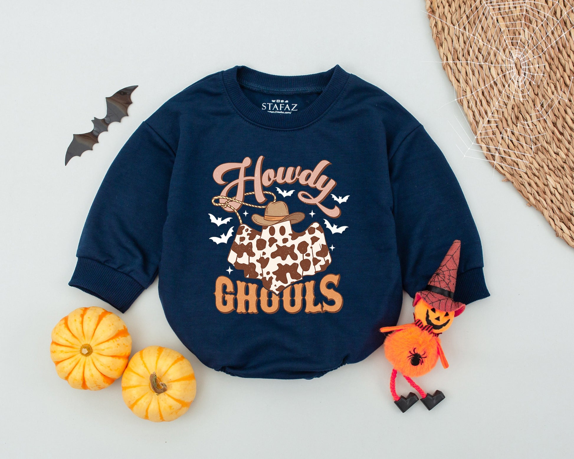 Retro Howdy Ghoul Romper: First Halloween Baby Country Costume