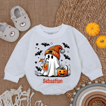 Spooky Ghost Pumpkin Romper: Cute Halloween Outfit for Babies