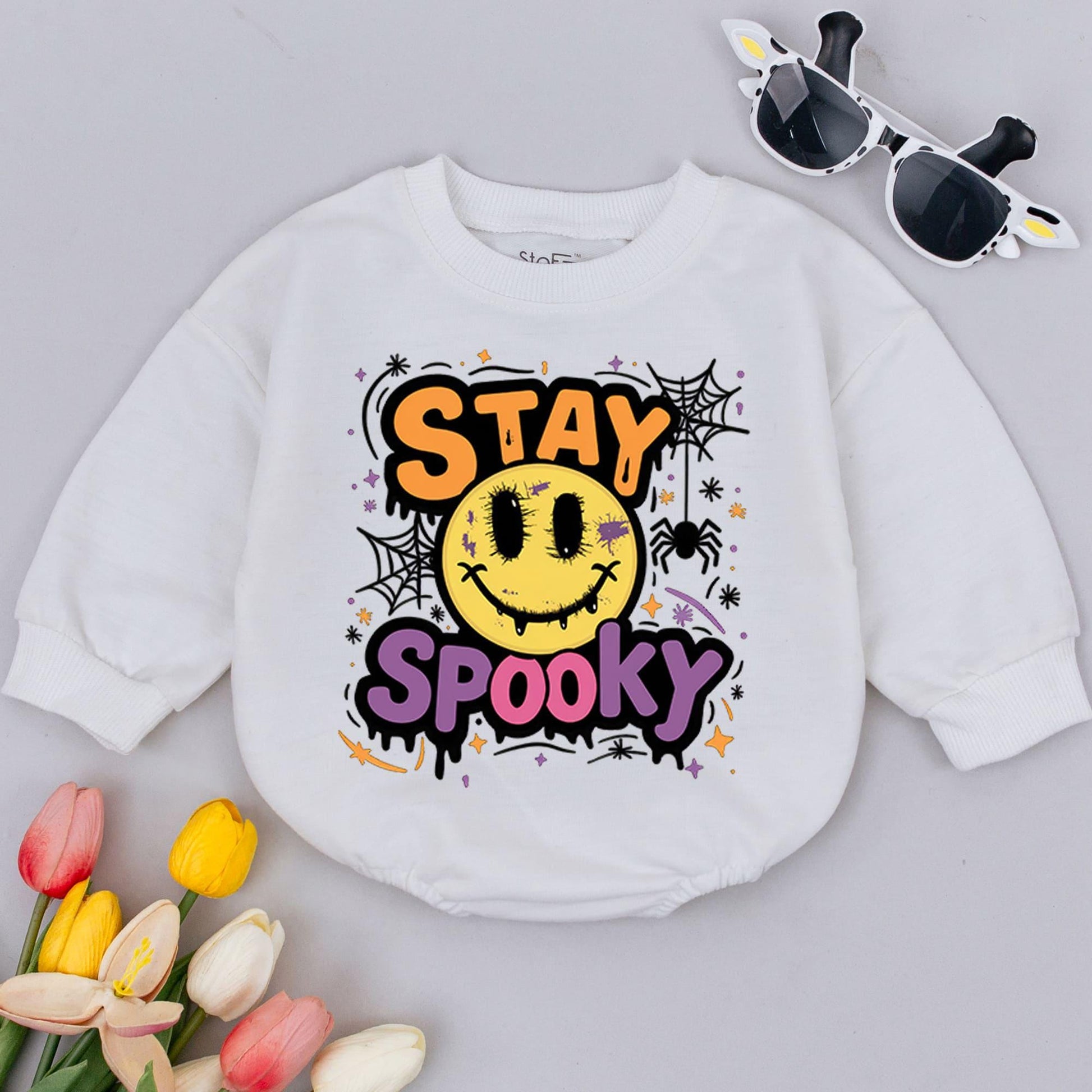Retro Spooky Baby Bodysuit: 1st Halloween Outfit, Gender Neutral