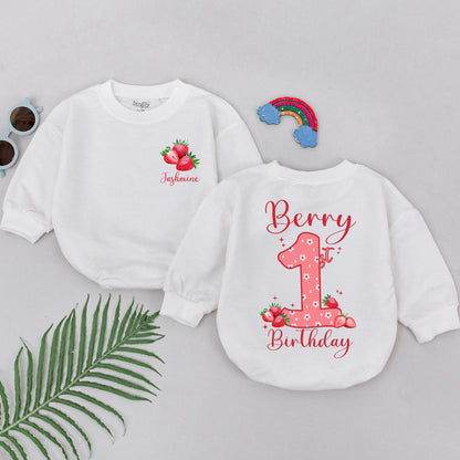 Berry Sweet First Birthday Romper for Girls - Custom & Adorable