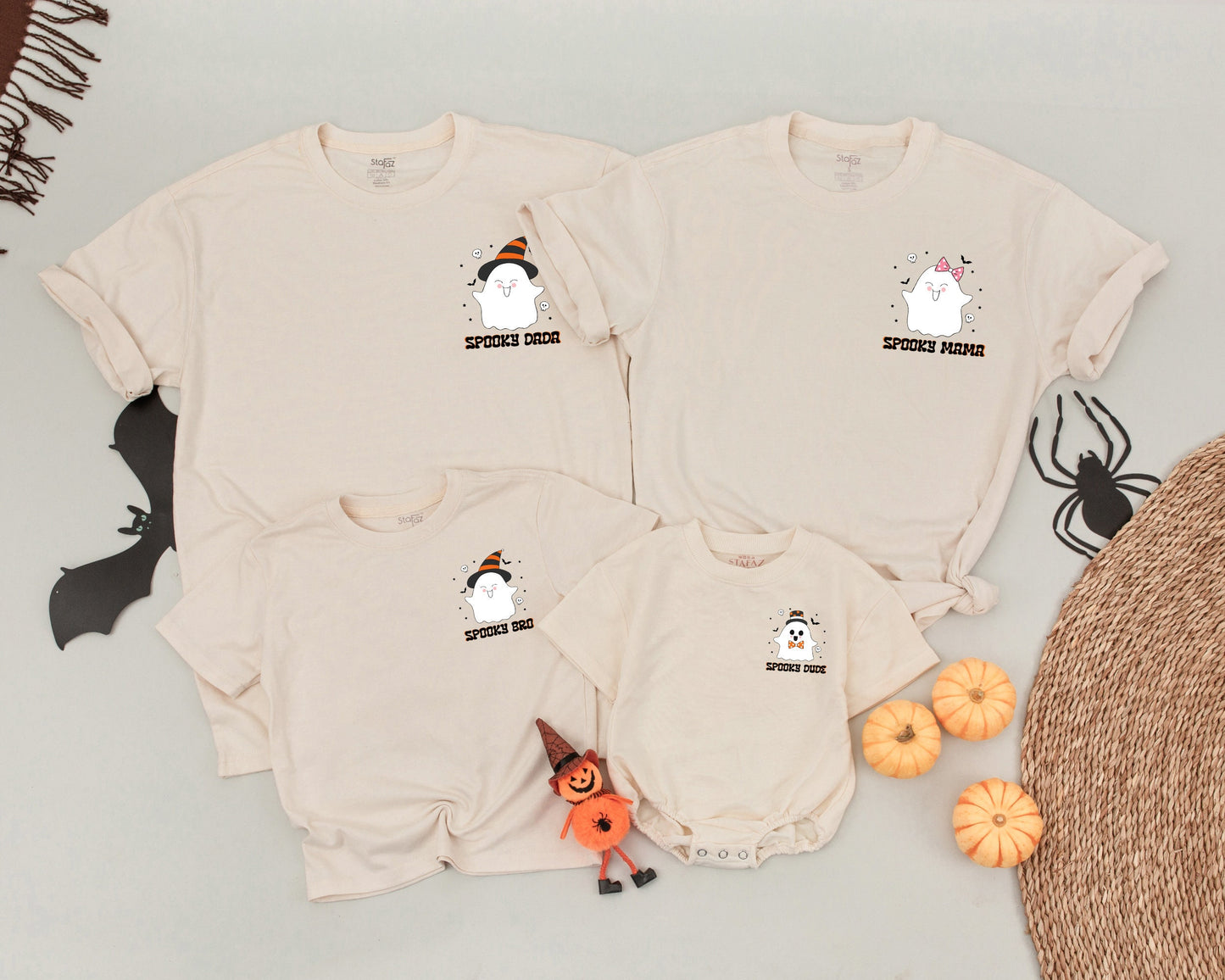 Matching Family Halloween Shirts | Retro Fall Outfits & Cute Ghost Tees