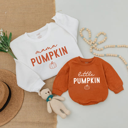 Matching Pumpkin Outfits: Family Fall Sweaters & Baby Bodysuits