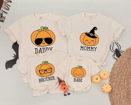 Matching Retro Pumpkin Family Tees: Cute Halloween & Fall Outfits