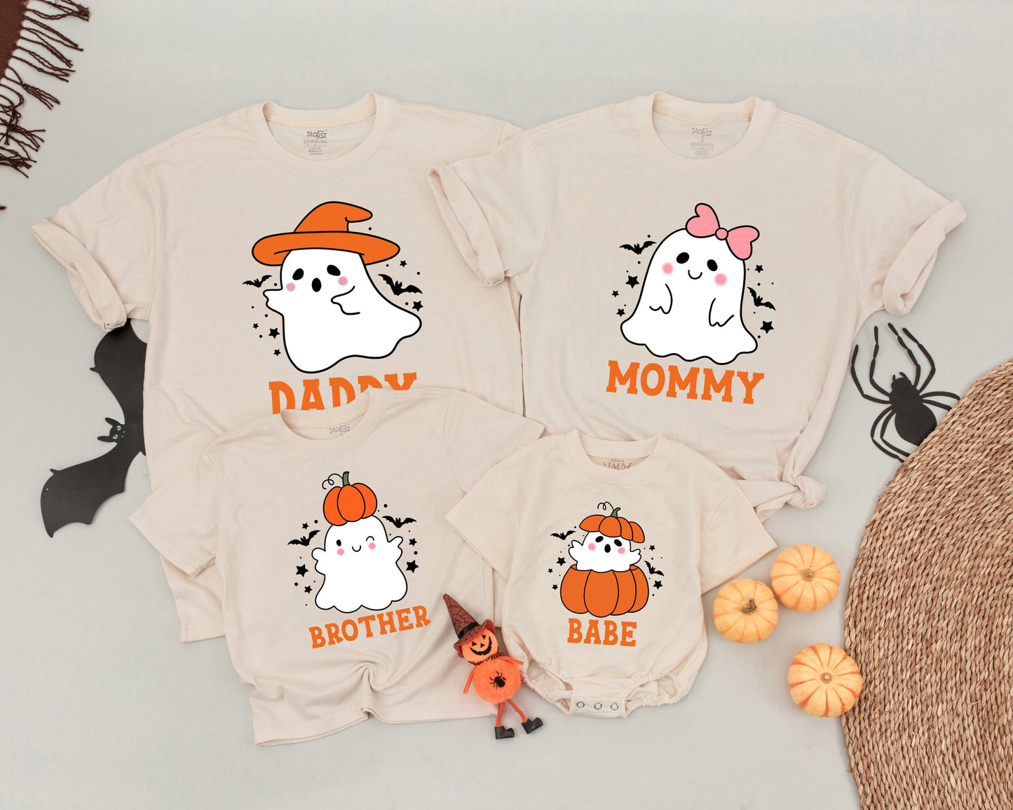 Matching Retro Halloween Ghost Shirts: Family, Mommy & Me Outfits