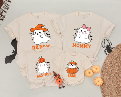 Matching Retro Halloween Ghost Shirts: Family, Mommy & Me Outfits